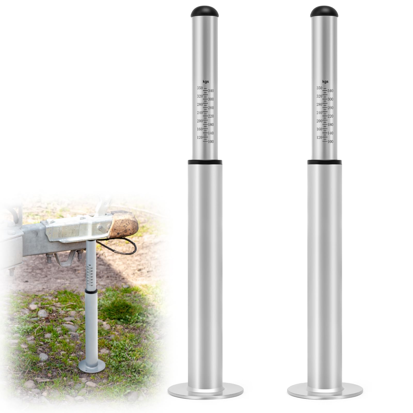 Moxweyeni 2 Pack Trailer Calibrated Nose Weight Gauges Portable Trailer Ball Indicator Tongue Weight Scale for Trailer Safety Checks Capacity-image-7