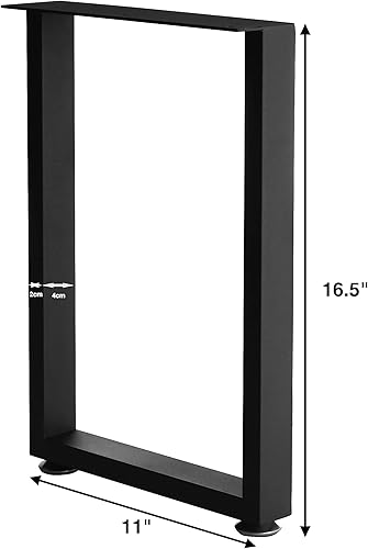 Miniatura 2 de Patas de Metal para Muebles de 16" con Pies Ajustables - Escritorio, Mesa de Café, Patas de Banco, DIY para Mesa Auxiliar, Mesita de Noche, Silla