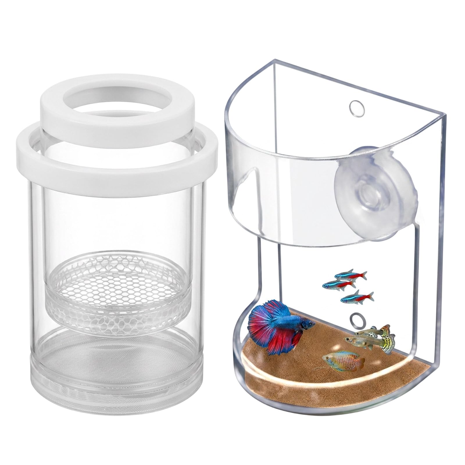 Fish Breeding Box, Baby Fish Separator for Tank, Aquarium Breeder Box, Plastic Fish Tank Accessory, Floating Hatchery Isolation Incubator for Shrimp Betta Guppy, Breeding Protection and Emergency Care