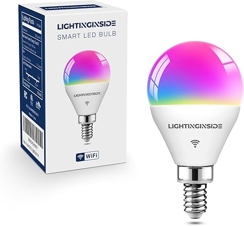 Bombillas inteligentes E12 equivalente a 50 W, bombillas LED WiFi G16 12 para candelabros compatibles con Alexa y Google Assistant, bombillas de