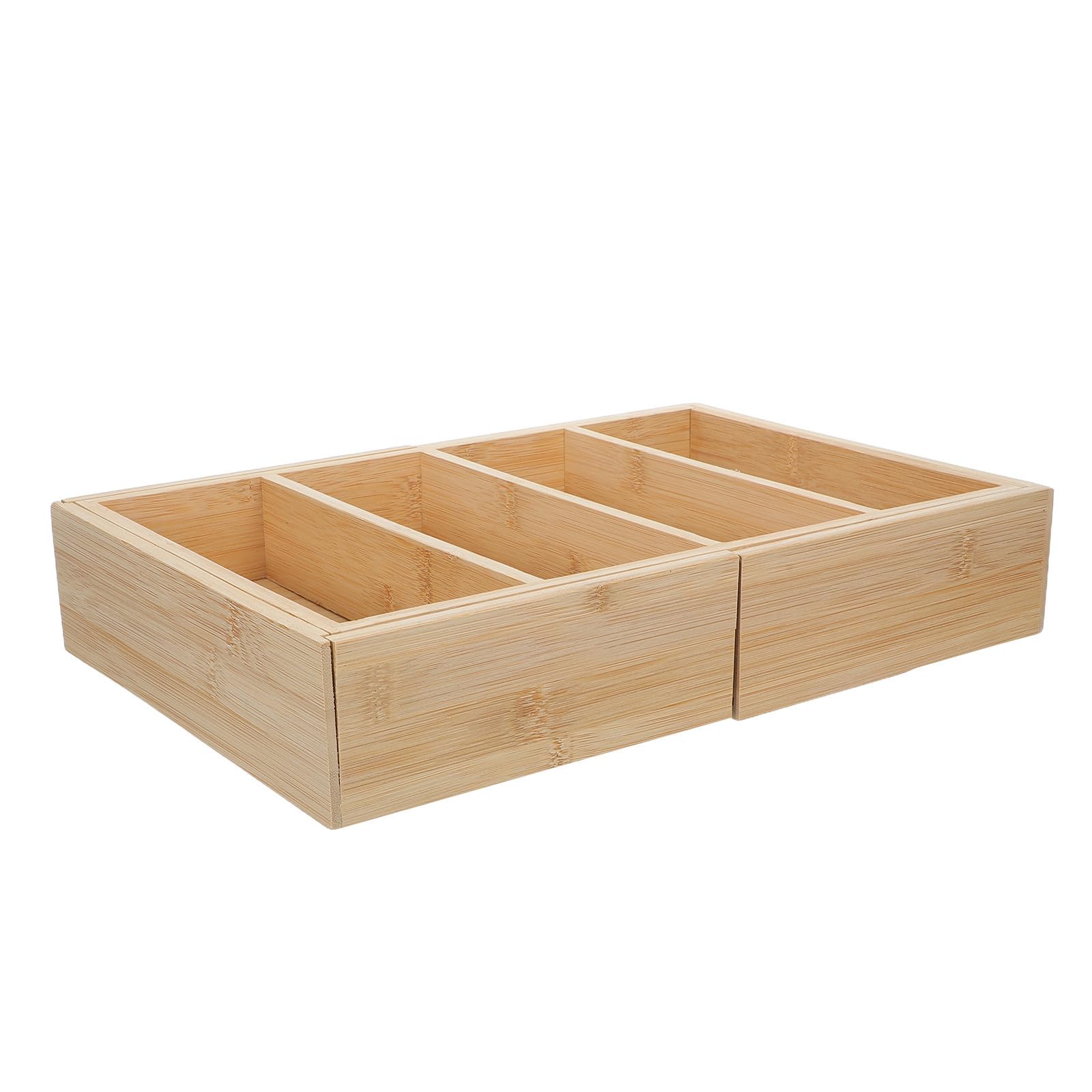 INOOMP Bambou Boîte de Rangement Extensible Séparateurs Ajustables