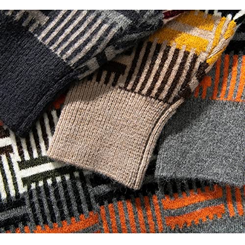 (Wool) Sweater Men 3 Colors Striped Winter Sweater Pullover Mens O-Neck Knitted Sweater Sweater3