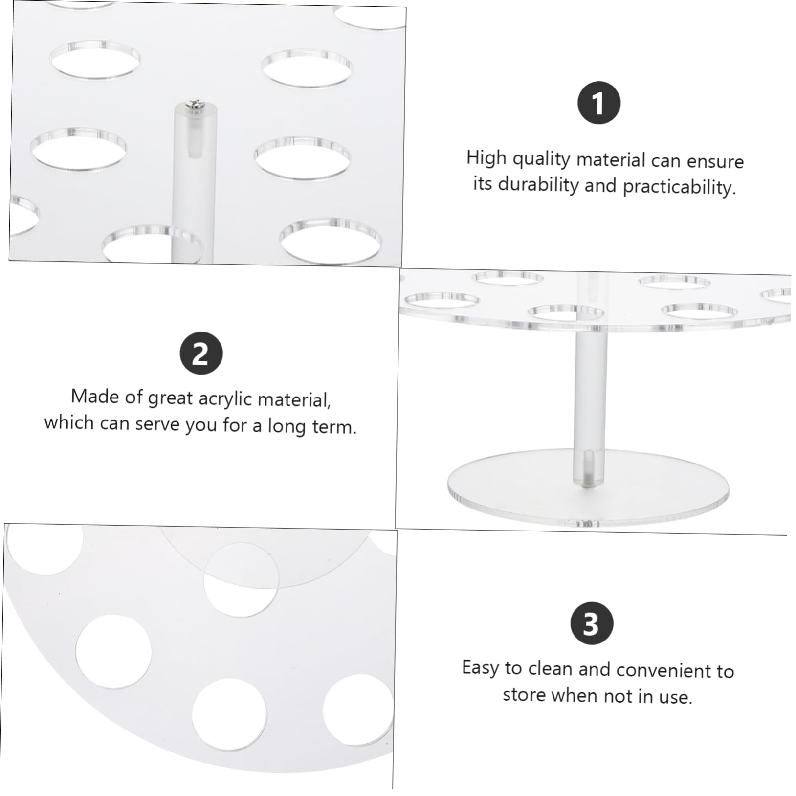 ABOOFAN 1Pc Transparent Acrylic Ice Cream Holder Stand with Slots for Parties Desserts and Events Sturdy and Easy to Install Display Rack