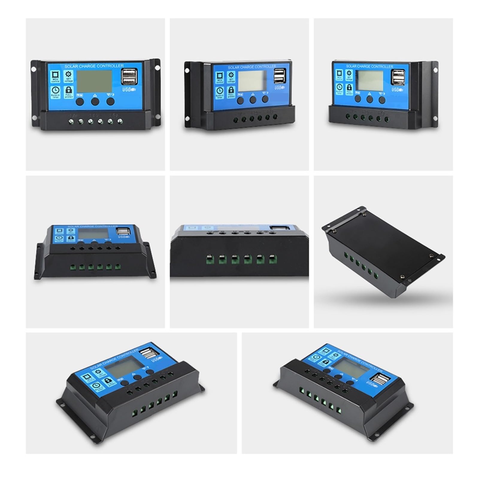 30A 40A 50A 60A PWM Regulator Ładowania Słonecznego Podwójny Wyświetlacz LCD USB 12V 24V Automatyczny Panel Ogniw Słonecznych Regulator Ładowarki Układ Słoneczny Łatwy Skuteczny(50A)