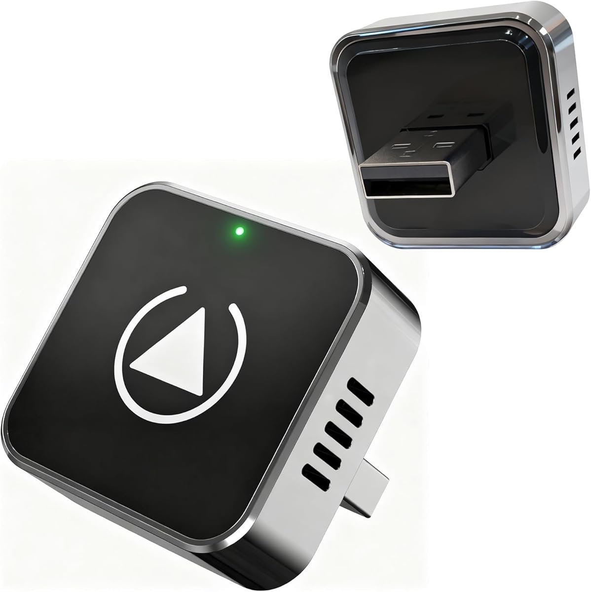 Wireless Carplay Adapter for iPhone &amp; Android Auto, Upgraded Apple Carplay Wireless Adapter, 2-in-1 Plug and Play Converter for Car with USB-A &amp; USB-C Cables, Auto-Reconnect, Metal Body Cooling Vents
