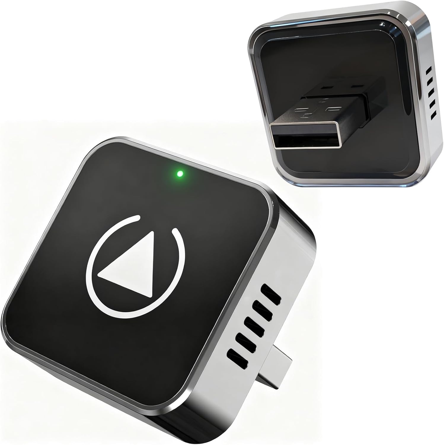 Wireless Carplay Adapter for iPhone &amp; Android Auto, Upgraded Apple Carplay Wireless Adapter, 2-in-1 Plug and Play Converter for Car with USB-A &amp; USB-C Cables, Auto-Reconnect, Metal Body Cooling Vents