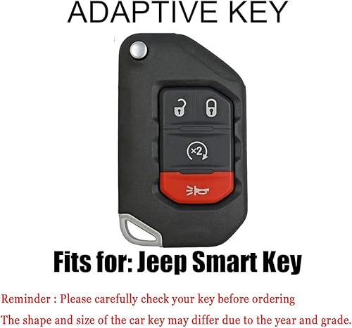 Miniatura 2 de HIBEYO Funda para llavero de TPU para Jeep Flip de 4 botones, funda para llave de TPU para Jeep Gladiator Wrangler JLU JL Rubicon 2022 2021 2020