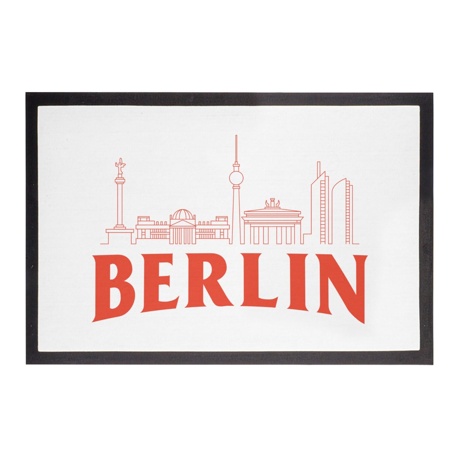 Paillasson Blanc Berlin Minimalist Tapis Sol Allemagne Voyage Maison 75x50