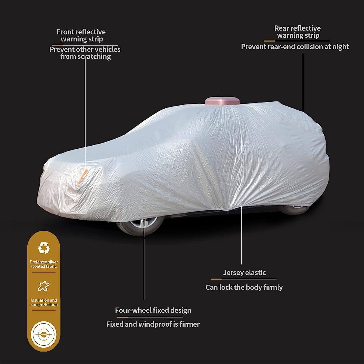 Solar Charging Smart Car Cover with Remote Control, Car Cover Universal Full Car Covers ，Sunproof Sun Shade Canopy Universal Movable Carport,A-car