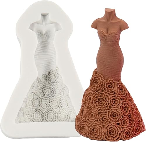 Miniatura 9 de Moldes de silicona para vestido de novia para decoración de tartas de boda, decoración de cupcakes, decoración de cupcakes de chocolate, pasta de