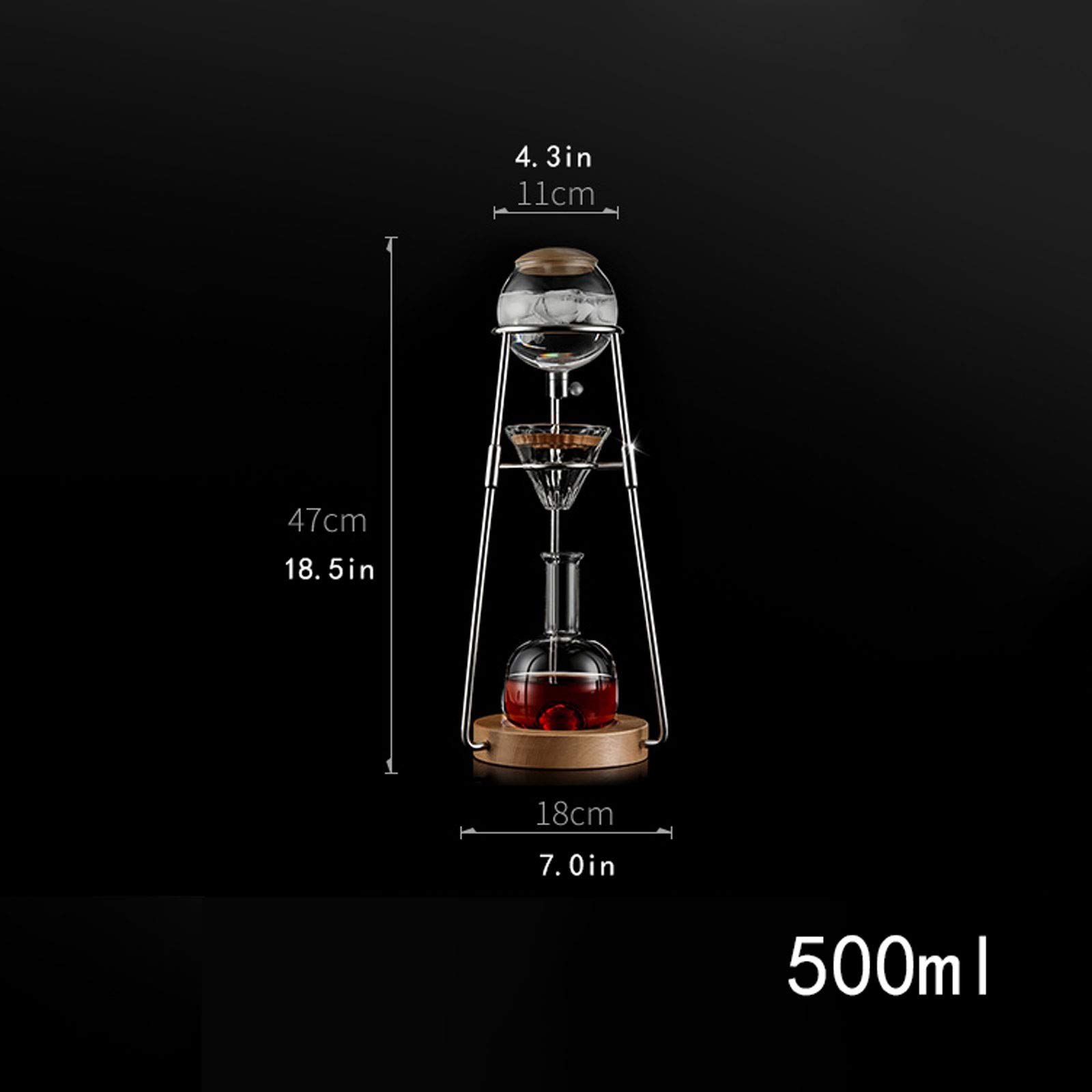Dzbanek do kawy lodowa ekspres do kawy Cold Brew ekspres do kawy Szkło domowe Srebrny Różowe Złoto Ręczny Zaparzacz do kawy 500 ml Garnki do kawy (kolor: Złoty)
