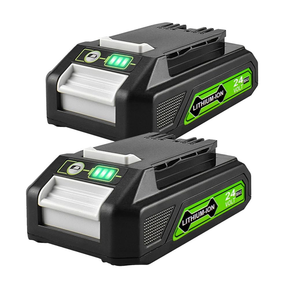 aunstarwei 2 Packs 24V 3.0Ah Replacement Battery for Greenworks 24V Battery 29842 29852 BAG708 BAG711 Compatible with Greenworks 24V Cordless Tools 20352 22232 2508302