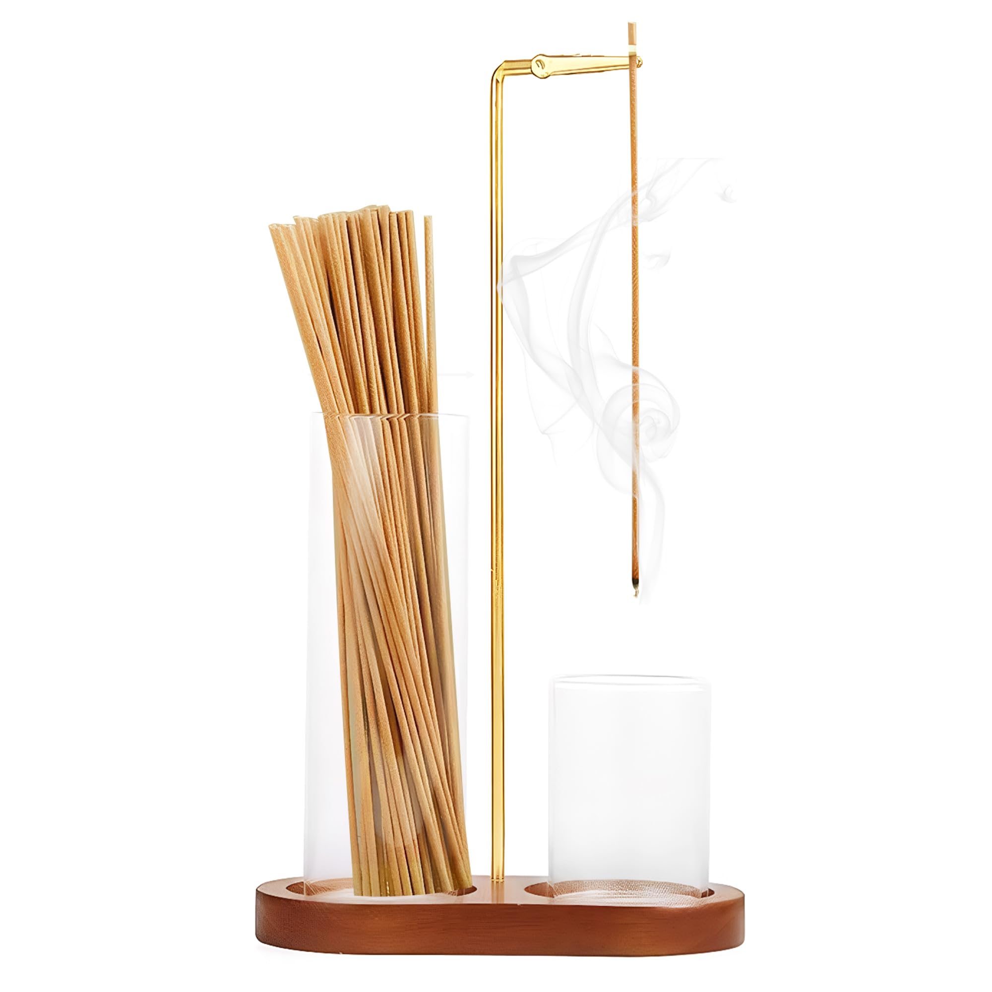 Wooden Incense Holder - Incense Burner with Removable Glass Ash Collector — image 1