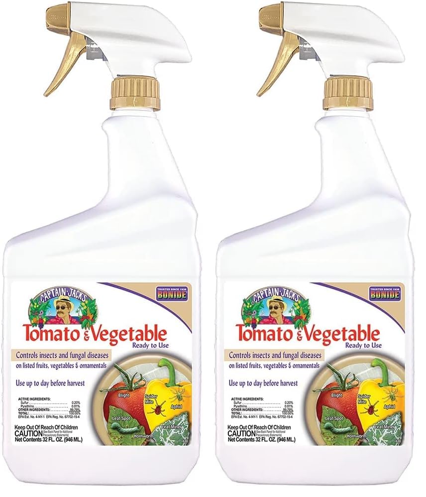 Bonide Captain Jack's Tomato & Vegetable Spray, 32 oz Ready-to-Use Spray, Insect & Disease Control for Organic Gardening (Pack of 2) - image 1
