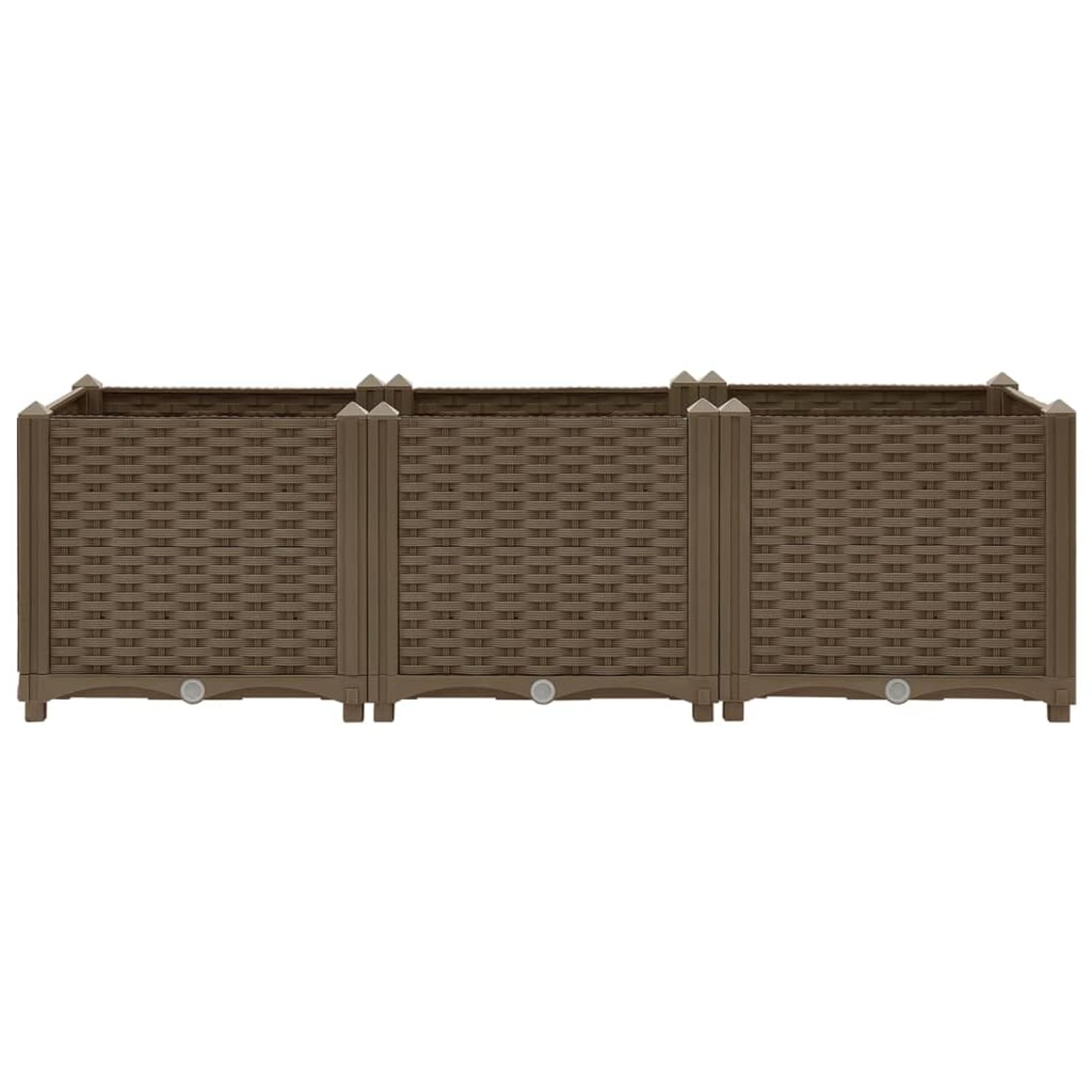 Homgoday Arriate Exterior Grande Macetero Huerto Urbano Maceta Arriate Jardinera Arriate de Jardín para Cultivos Verduras Flores en Patio Balcón Terraza 120x40x38 cm Polipropileno Marrón