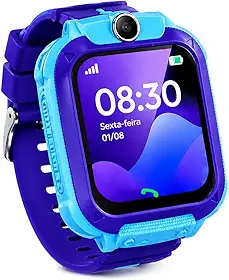 SMARTWATCH INFANTIL GPS COM CHIP E CÂMERA RELÓGIO INTELIGENTE KIDS LOCALIZAÇÃO EM TEMPO REAL (Azul)