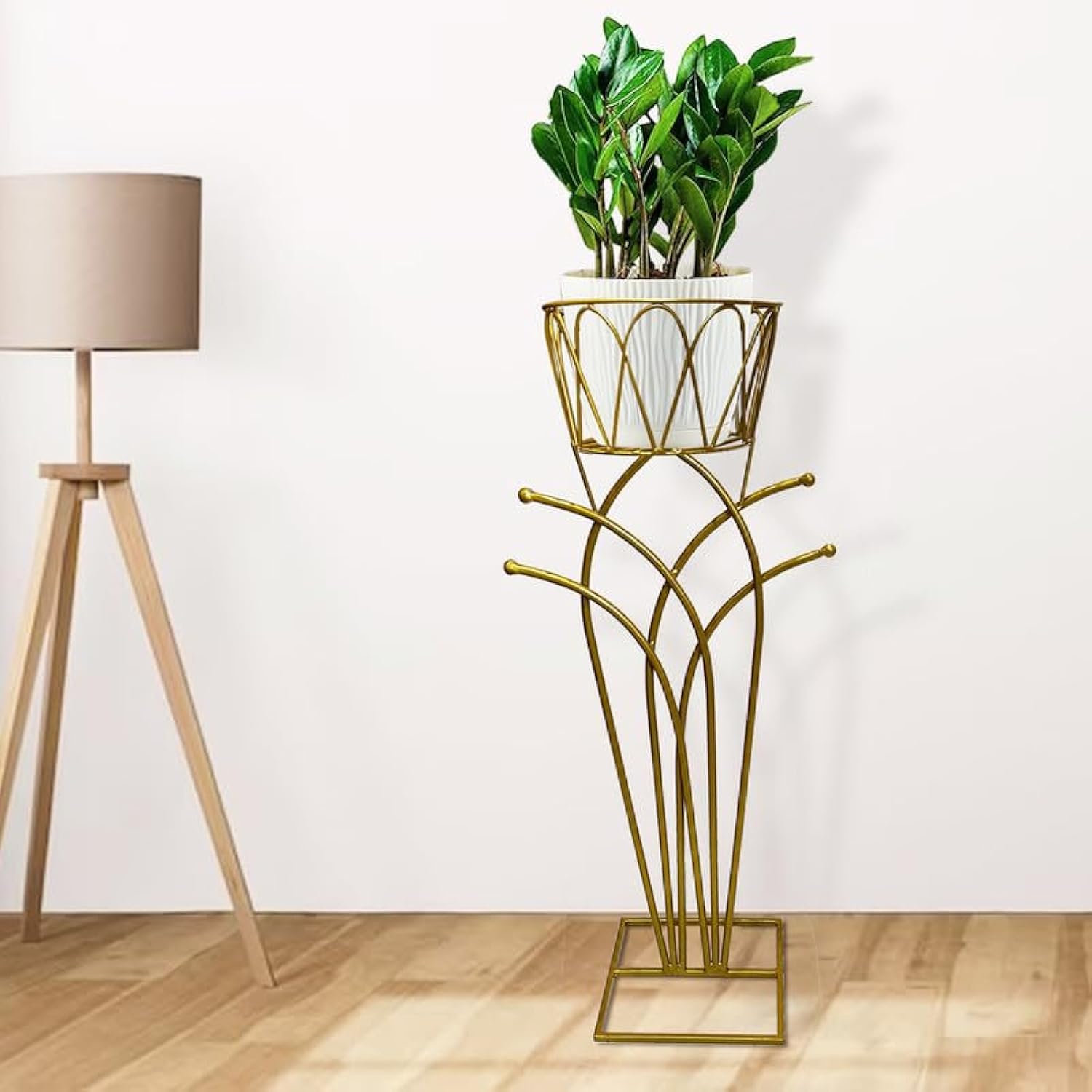 Decorscent Plant Stand Indoor Outdoor 27" Tall Metal Potted Holder Flower Pot Stand Heavy Duty Plant Shelf Rustproof Iron for Planter Corner Garden Balcony Patio in golden set of 1 (B0CYCHR5S4) Amazon Price History, Amazon Price Tracker