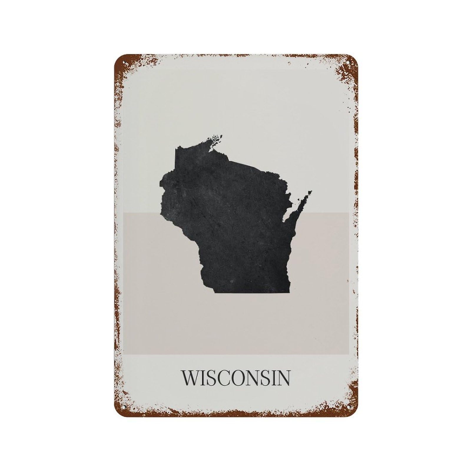 xiaoxiaoshen Wisconsin Map Minimalist Boho Decor For Home Or Gift Wall Decor Art Metal Tin Poster Modern Home Decor Art Home Bar Shop Decorations Vintage Sign 30x20cm