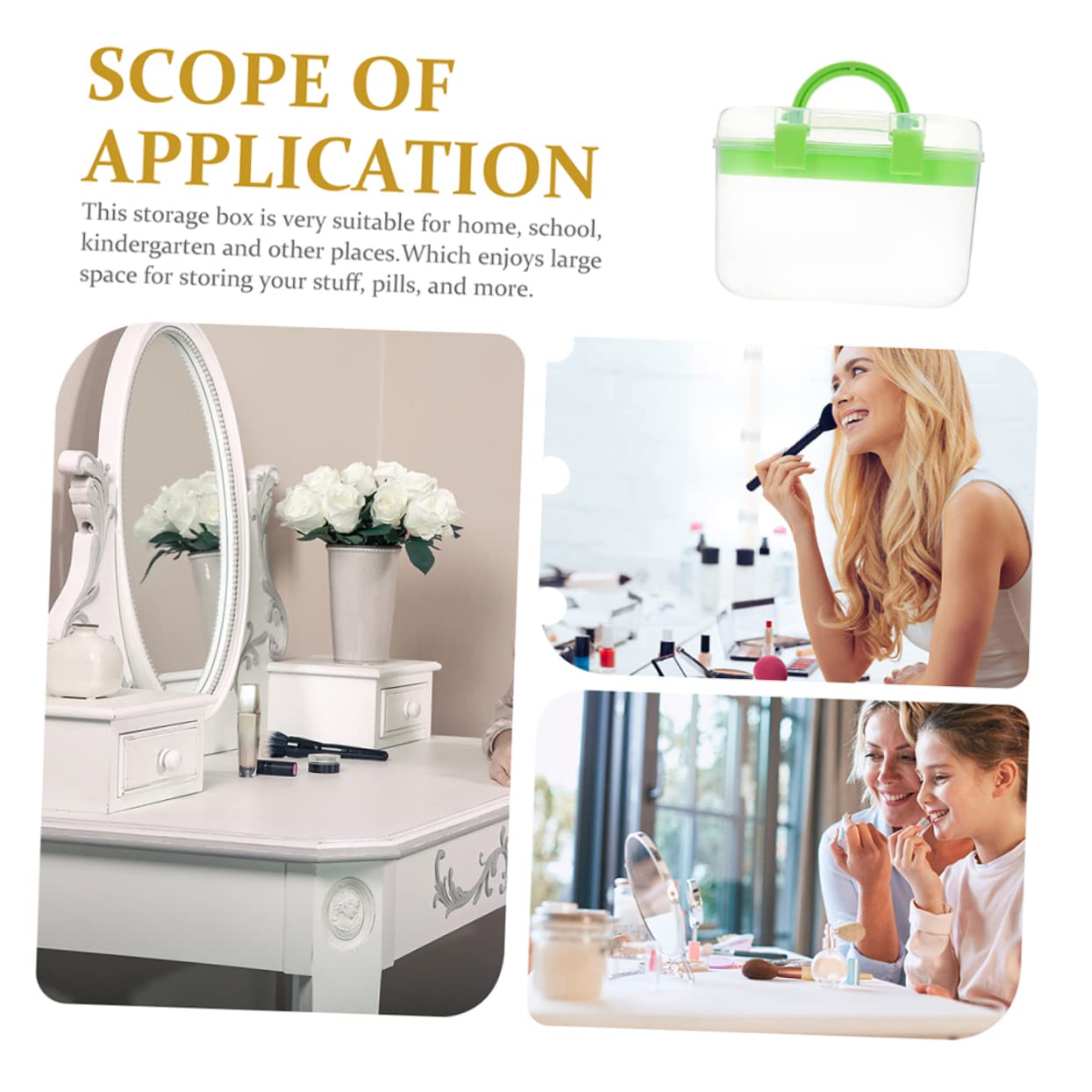 POPETPOP 3pezzi Contenitore Per Medicinali Scatola Portaoggetti Doppio Maniglia Organizer Per Cosmetici Pillole Strumenti Da Viaggio e Domestico