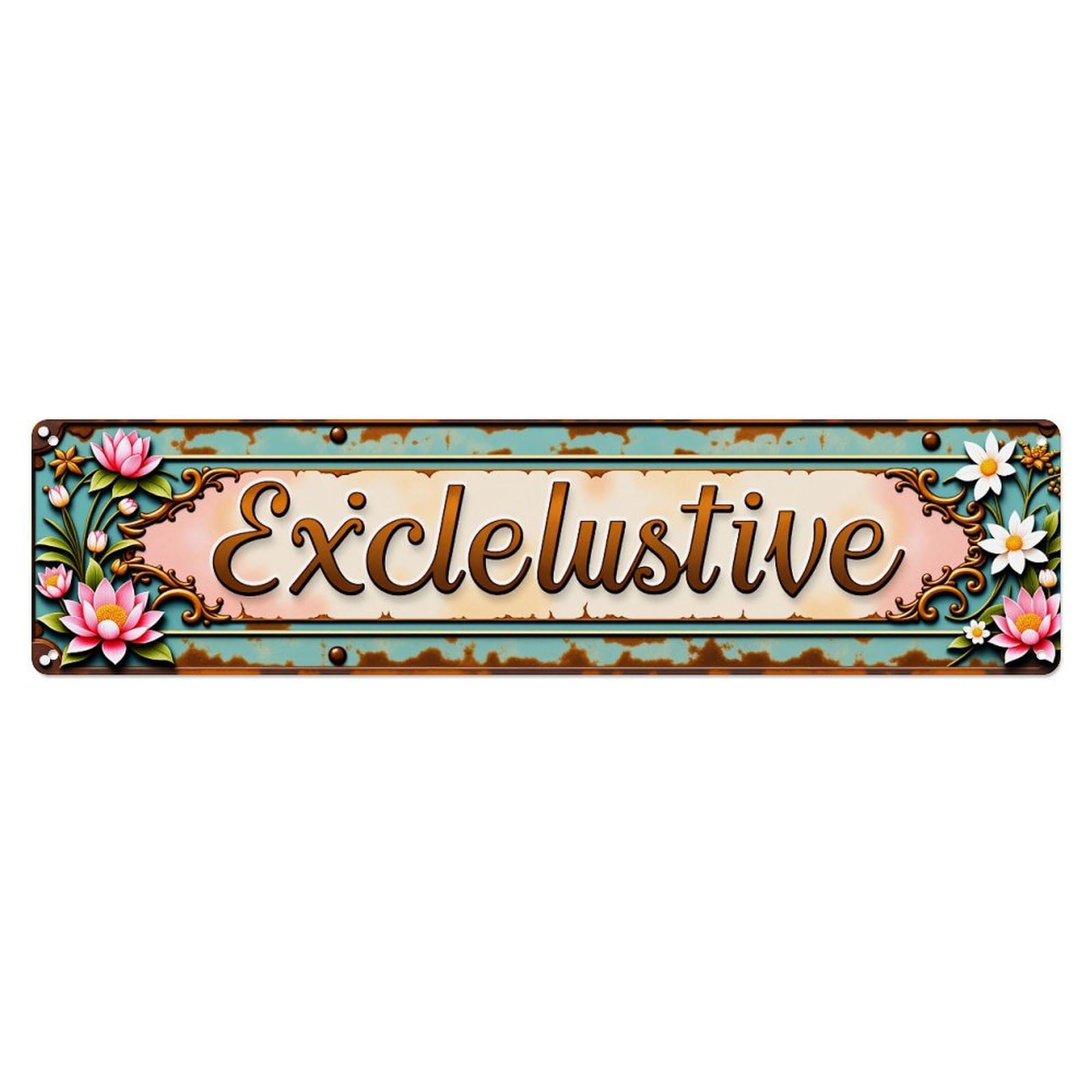 Floral Vintage Ornate Decorative Sign Tin Sign Vintage Metal Poster Retro Bar, Home, Man Cave, Kitchen, Laundry Room Wall Art Decor Gift 4x16 Inch