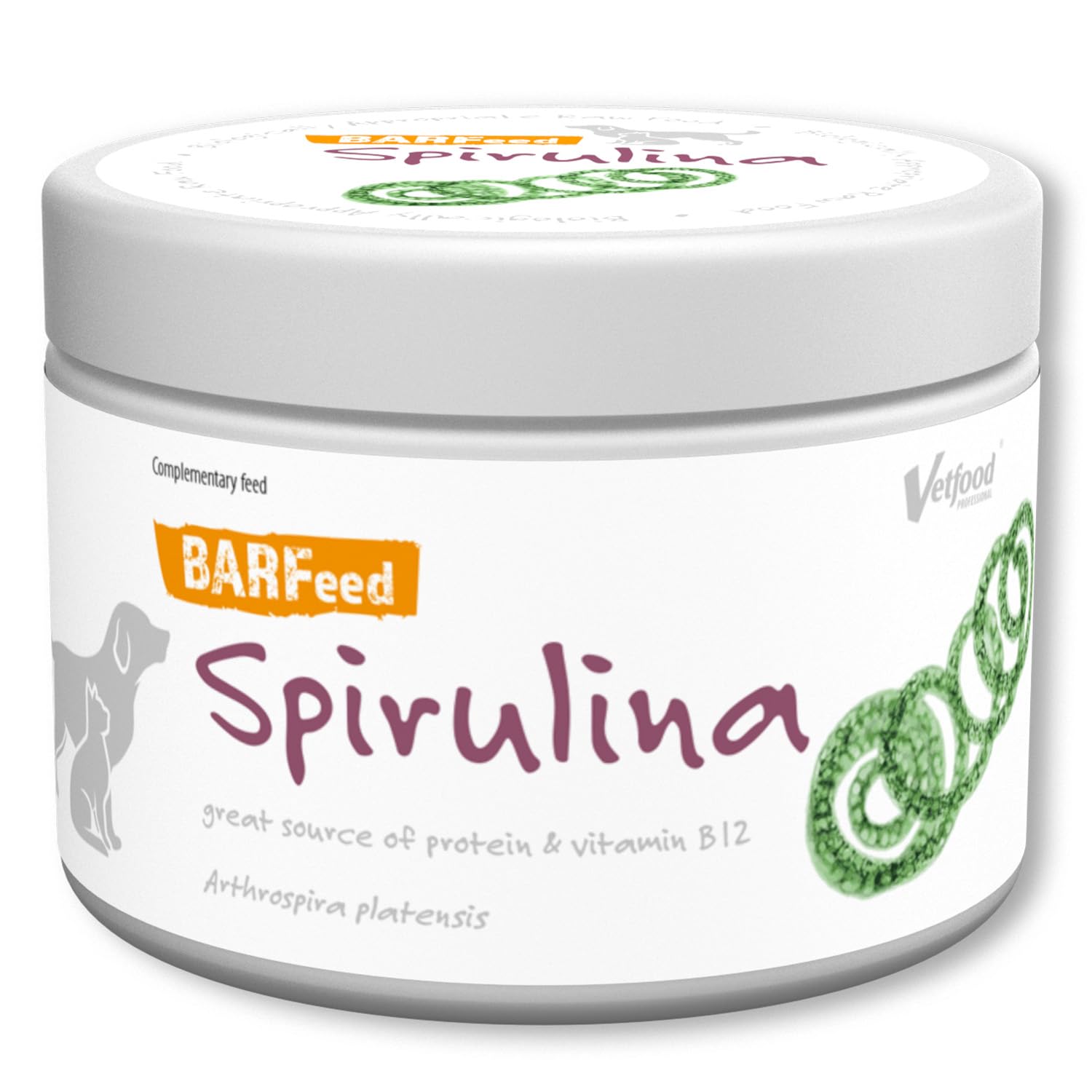 BARFeed Espirulina | Fuente de proteína y vitamina B12 | Barf para gatos y perros | Alimentación cruda | 200 g