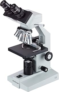 AmScope B100B-MS Compound Binocular Microscope, 40X-2000X Magnification, Brightfield, Tungsten Illumination, Abbe Condenser, Mechanical Stage