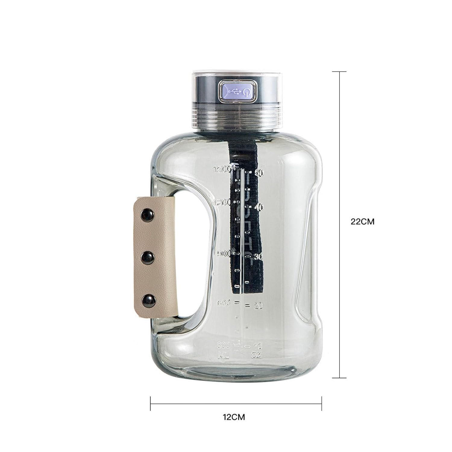 1.5L Portable Hydrogen Rich Water Bottle, Hydrogen Water Generator Ionizer with Microporous Membrane, 6/12/18min Modes Up to 2400PPB, Improves Alkaline Water for Home, Gym and Travel Use