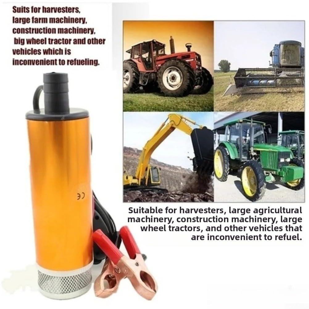 Pompa elettrica sommergibile per olio e acqua con uscita da 19 mm, opzioni di tensione multiple 12 V/24 V/220 V, flusso elevato 30 l/min, include tubo flessibile da 4 m per trasferimento
