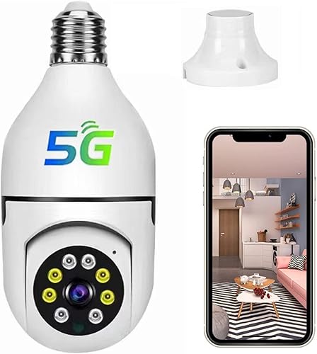 Cámara de seguridad de bombilla 1080P para el hogar cámara de seguridad inalámbrica de vigilancia WiFi para exteriores 5G24G detector de movimiento