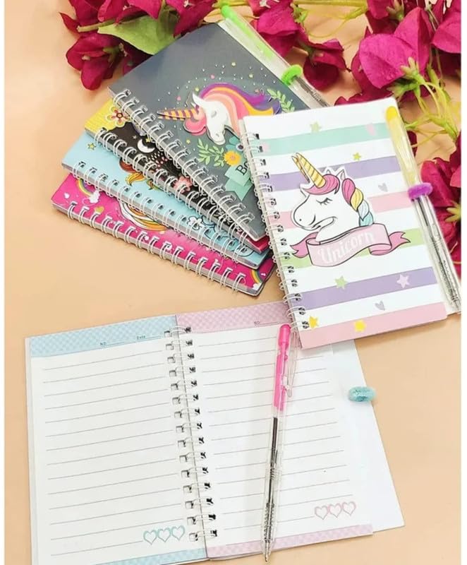 Image of TERA 13Unicorn Diary with Pen for Girls Boys Kids (Pack of 12) Birthday Return Gifts Party Favors Theme Return Gift for Girls Kids, 60 Pages