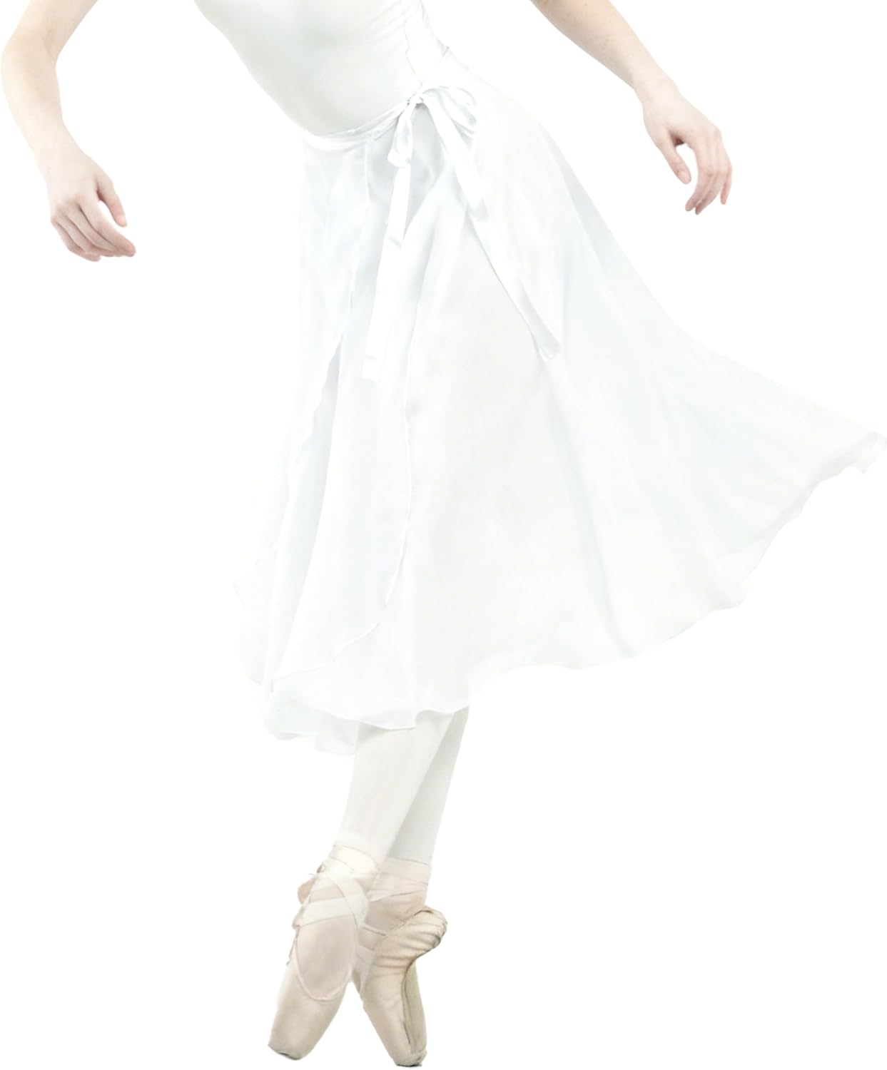 Wuchieal Dance Skirts for Women, Long Chiffon Ballet Skirt, Women's Dance Wrap Skirt with Tie - Image 9