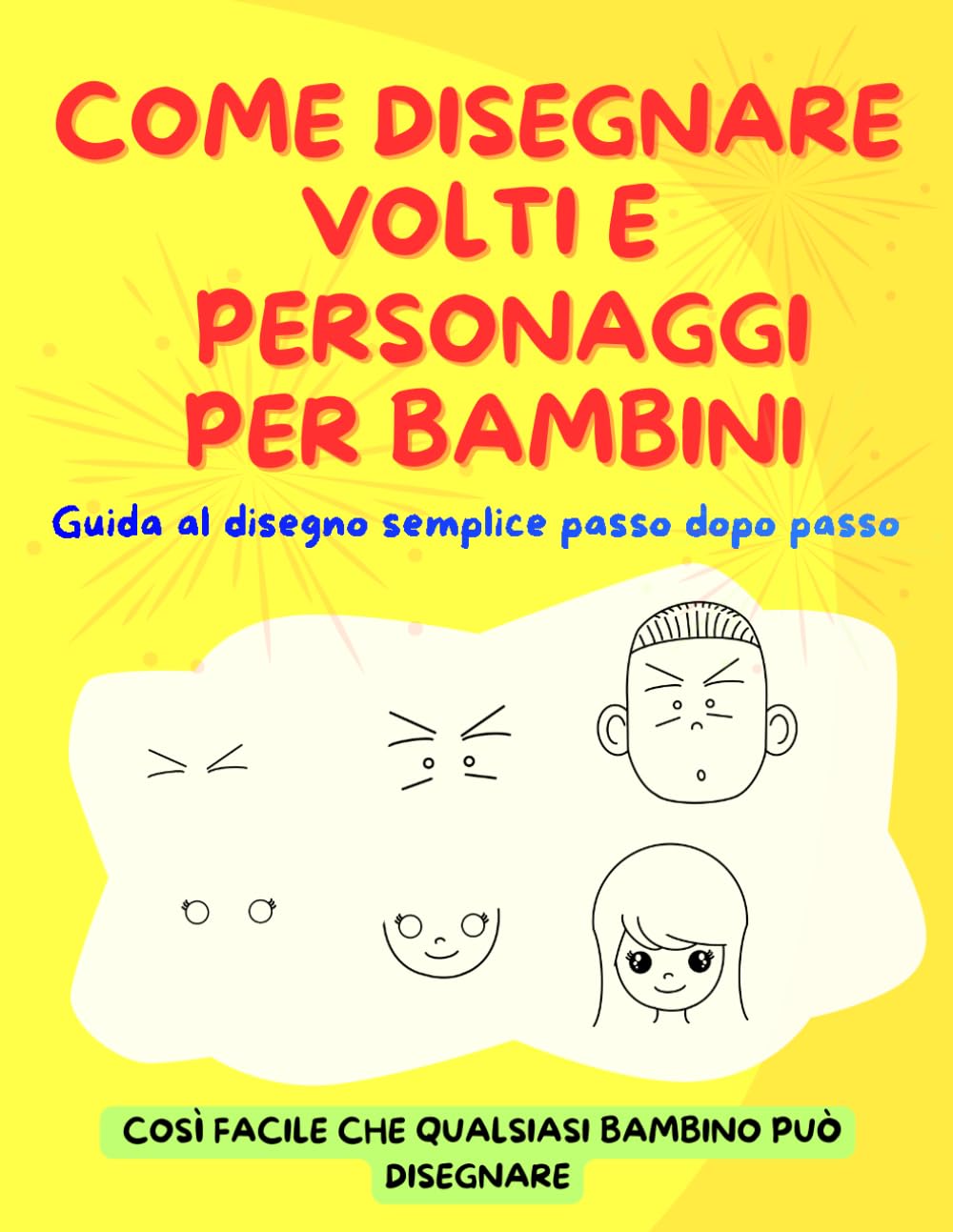 COME DISEGNARE VOLTI E PERSONAGGI PER BAMBINI: Guida al disegno semplice passo dopo passo