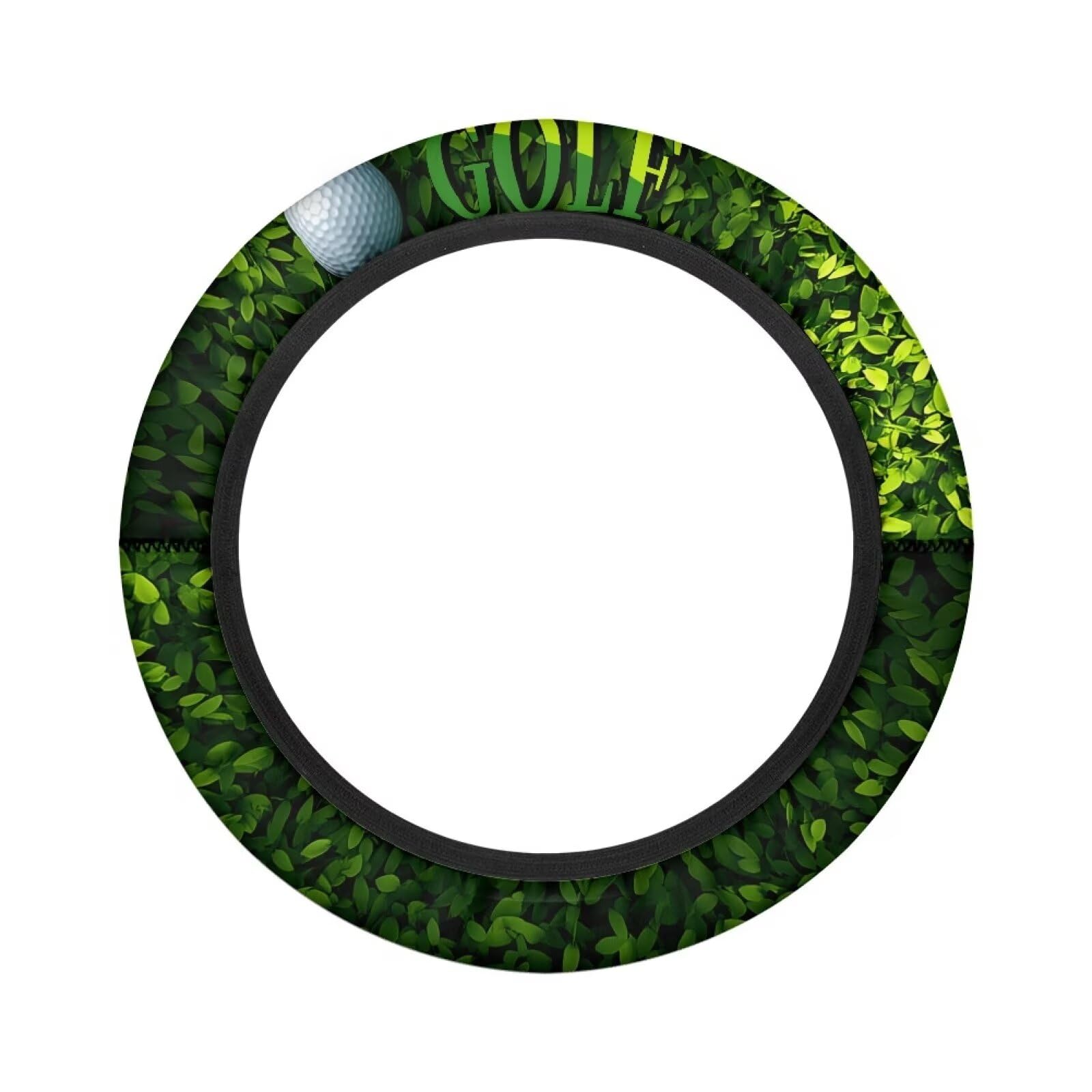 Boatee Golf Print Golf Cart Steering Wheel Covers Universal Golf Cart Accessories Non-Slip Steering Wheel Protector 13.5 Steering Wheel Cover Golf Cart Wheel Cover Suitable for All Seasons Green