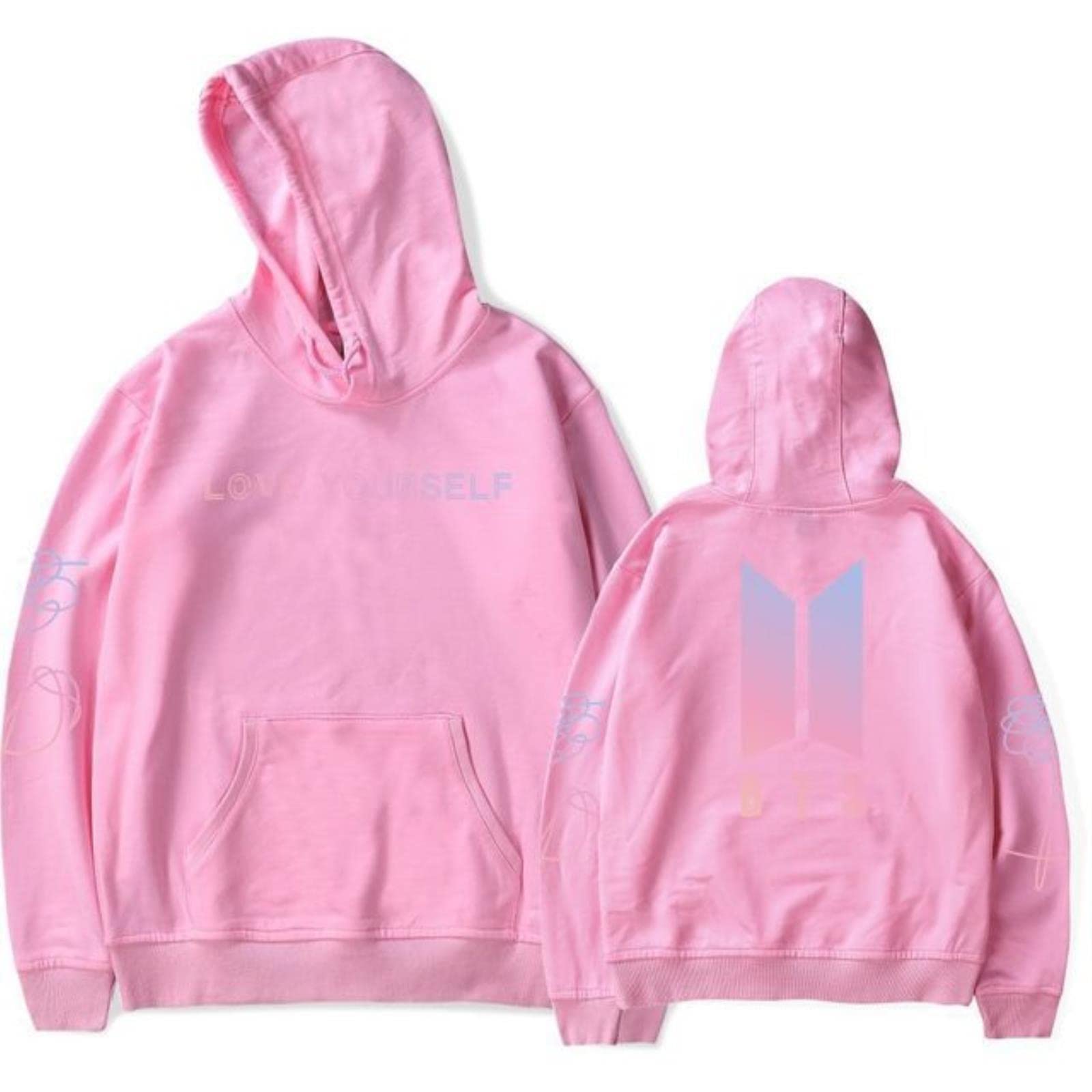 Sweat à capuche rose Loveyourself oversize 4XL pour un style de rue décontracté