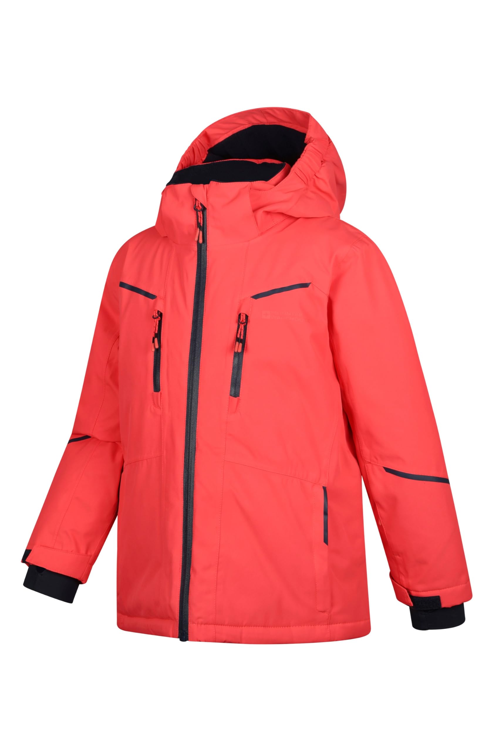 Mountain Warehouse Slalom Kids Extreme Veste de ski imperméable – Manteau rembourré doublé en polaire avec jupe de neige amovible, garçons et filles – Ski d'hiver, sport, marche