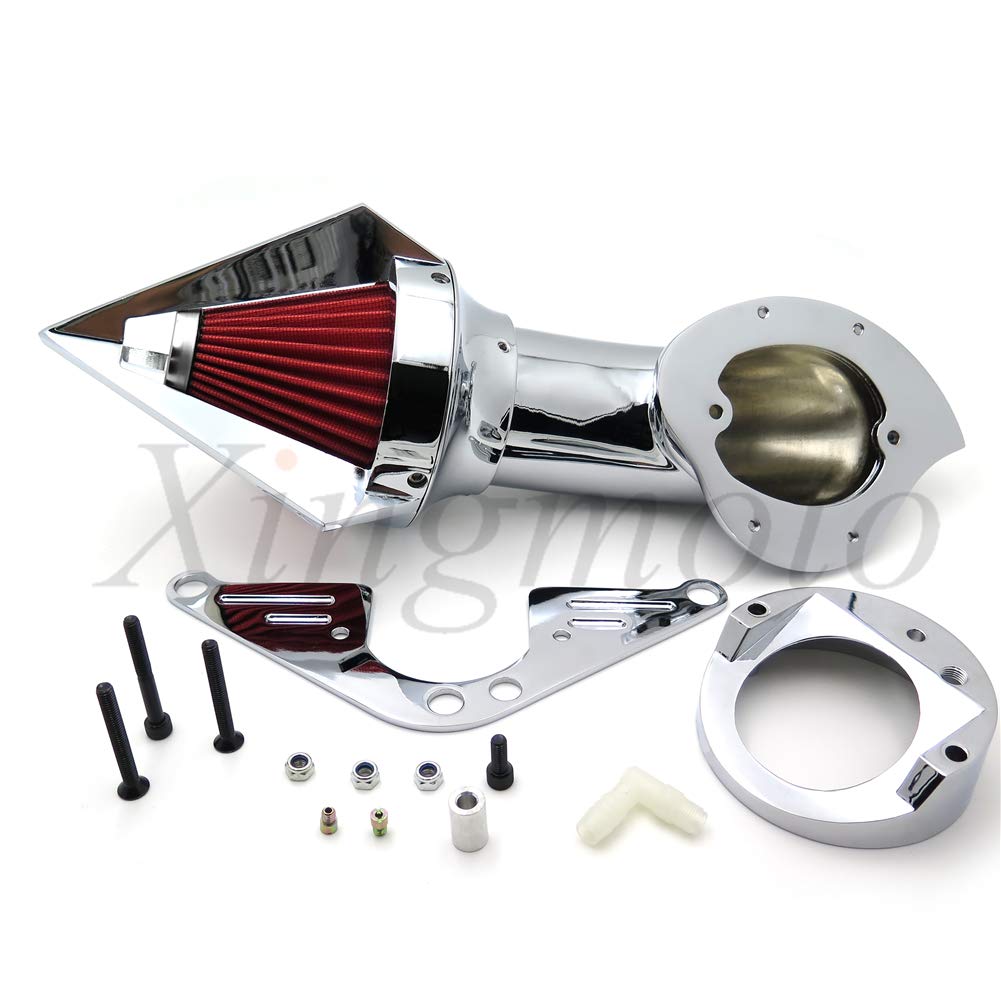 NBX - Kit de limpieza de aire triangular cromado para Yamaha RoadStar 1600 XV1600A 1700 XV1700 1999-2012