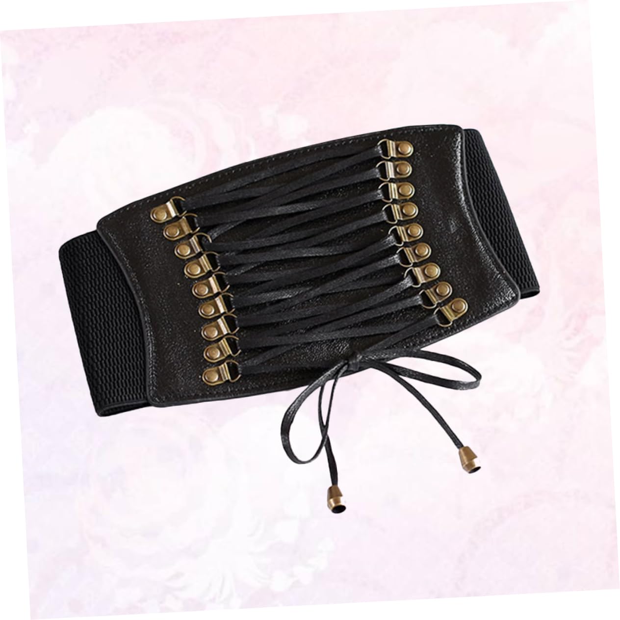 3piezas Cinturón Elástico De Pu Para Mujer Borlas Accesorio De Moda Para Falda y Cómodo Negro