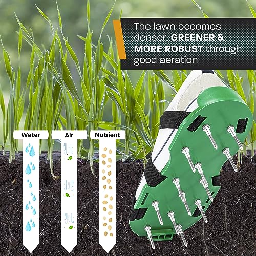 Hinrichs Lawn Aerator Shoes - Spiked Shoes for Serating the Grass- Lawn Spike Shoes with flexibly adjustable Strap - Airing Tool for manual Aeration of the Ground -Lawn Aerators - Image 4