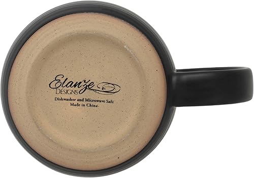 Miniatura 5 de Elanze Designs Juego de 4 tazas de café con fondo de arcilla cruda de 16 onzas, color morado