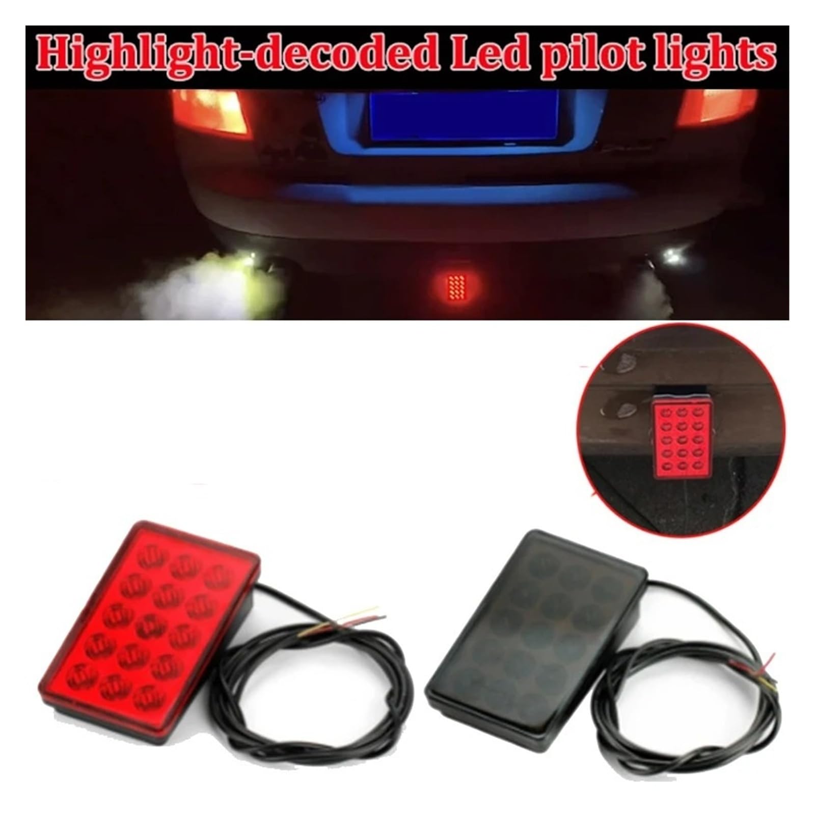SANCAK Tercera Tercera Luz De Freno Luces Traseras LED 12V Estilo F1 15LED Piloto Freno Flash Automático Advertencia Señal Seguridad Parada Inversa Para Coche SUV