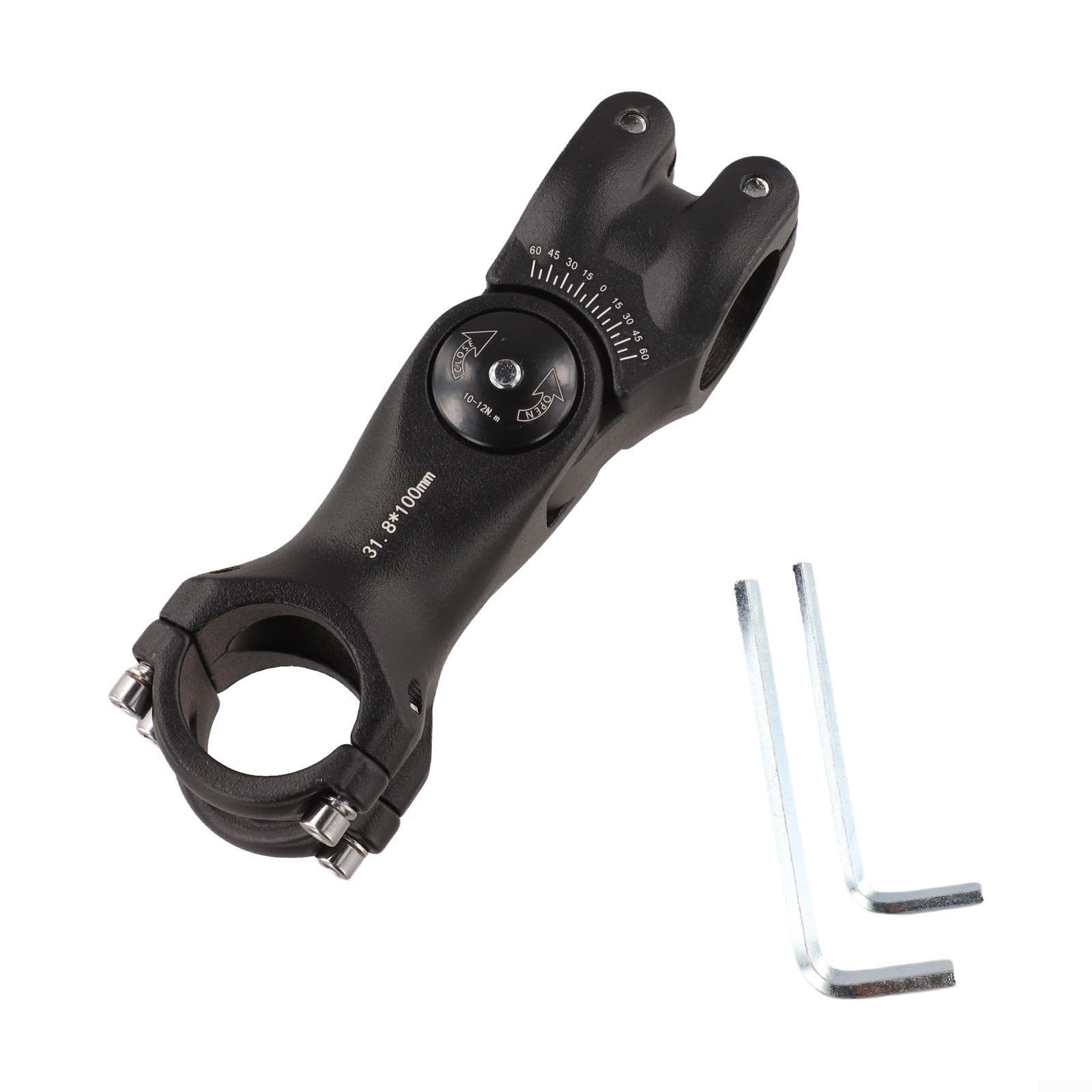 31.8mm and 25.4mm Compatible Adjustable Angle Stem for Bicycle Handlebar Height Customization and Ergonomic Positioning (31.8 * 100)