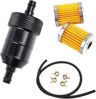 8PCS/SET 8mm Motorbike Fuel Cleaner CNC Aluminium for Motorcycle Bike ATV Element, Pipe, Clamp(Black)