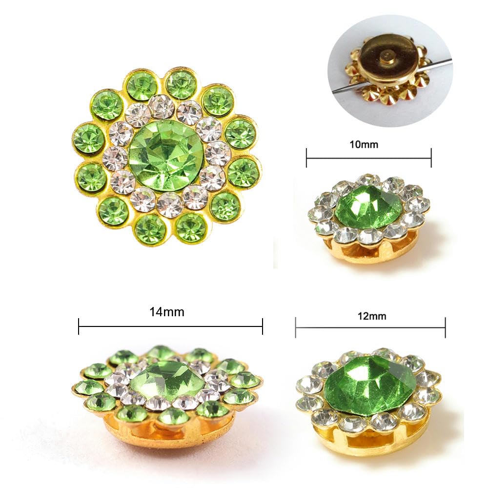 Bulk Flatback Strasssteine, Kristall Hotfix, Runde Strasssteine ​​in Sonnenblumenform mit goldener Unterseite, for Aufkleben, Glitzerkristalle, Strass for selbstgemachte Hochzeitskleider, 100 Stück(Ro