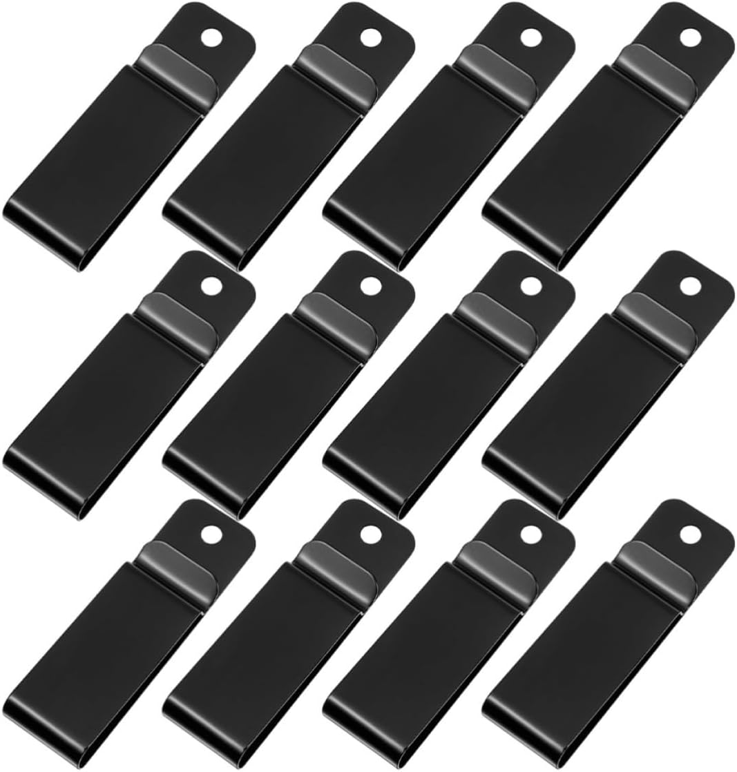 12pcs Metal Camping Belt Clips with Multifunctional Design and Portable Convenience Iron Outdoor Clip Holders for Daily Use and Travel Stylish Black Minimalist