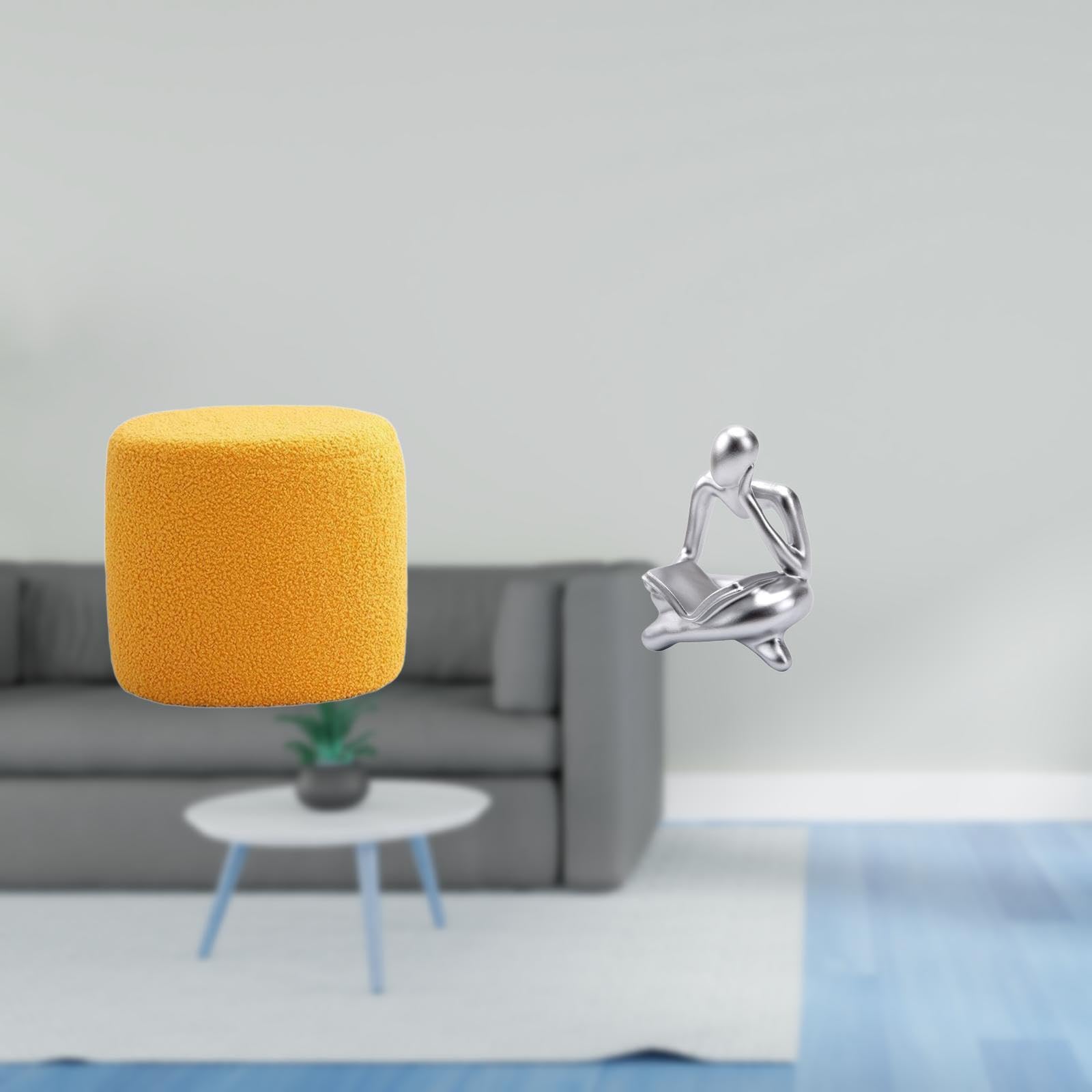 Ottoman Foot Rest Stool Bench Seat Chair Cylinder Sofa Tea Stool for Office Bedroom Nursery Apartment Abstract Thinker Statue Decoration for Tabletop Living Room Shelf Bookshelf-image-48