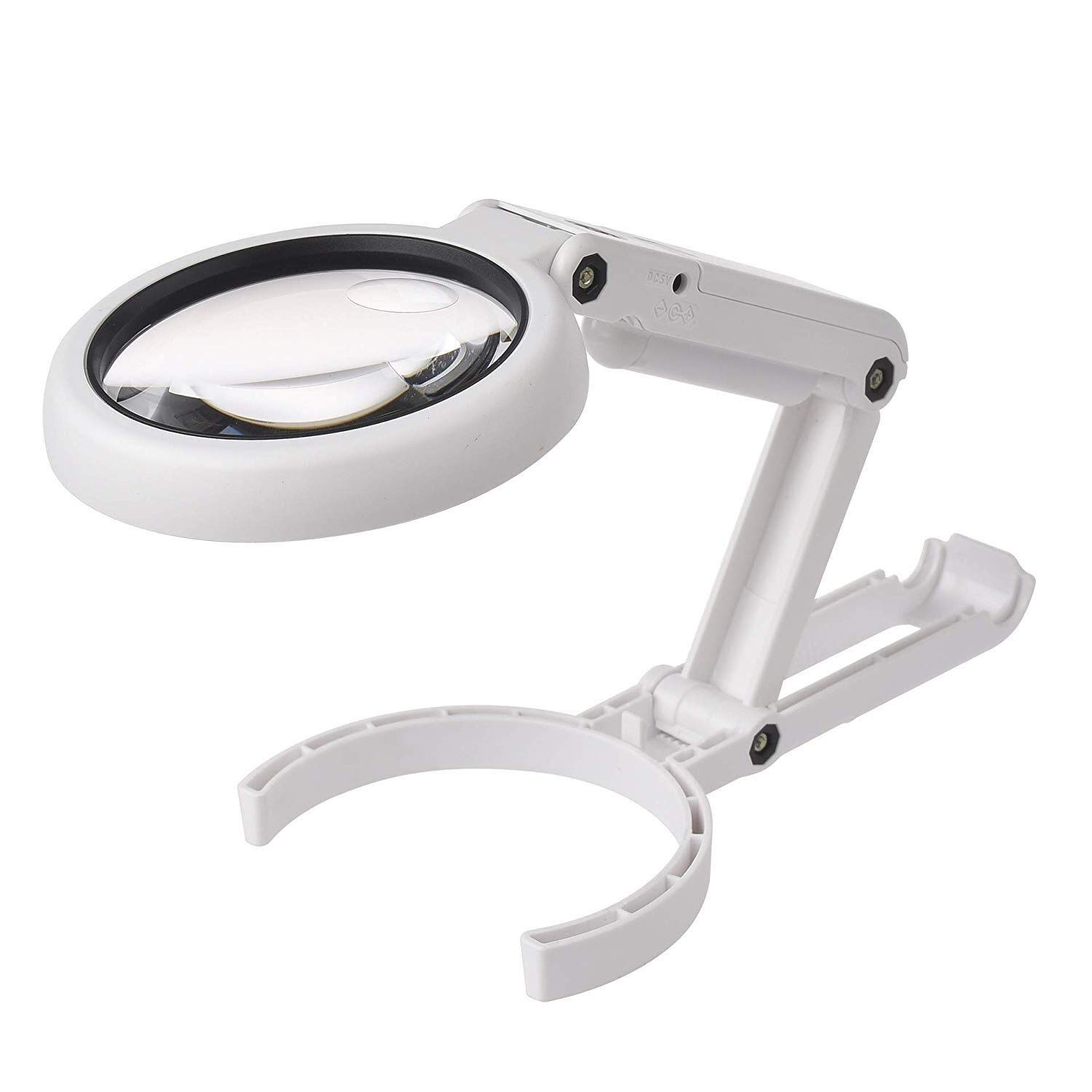 Lupa de Mano 5X, 11X con luz de 8 LED para Personas Mayores, Lectura de mapas, Pasatiempos Infantiles, Lupa para joyería y reparación de Relojes.