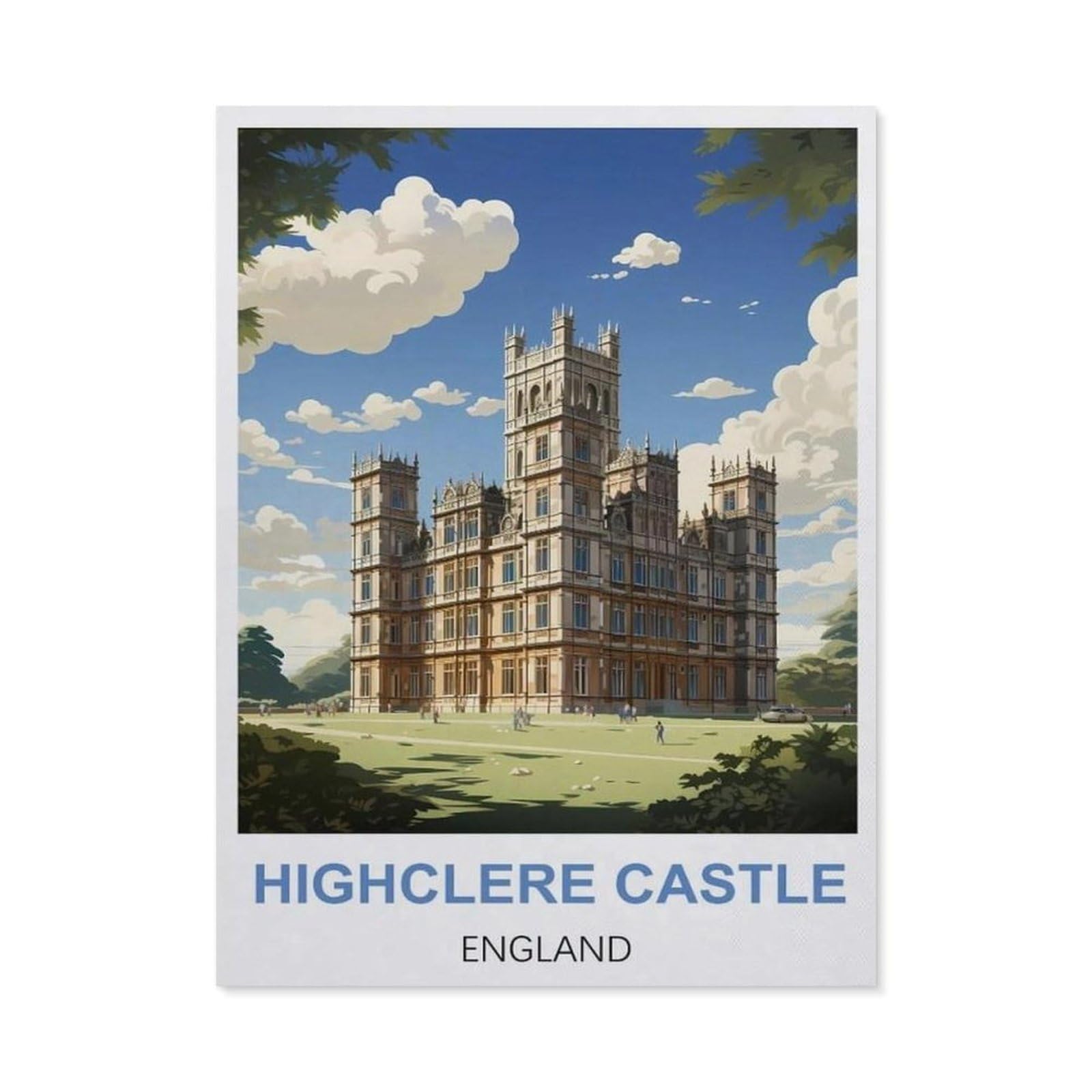 Funny Metal Tin Sign Wall Decor，Highclere Castle England(15x30cm）