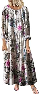 Moonuy Women's Dresses Solid Color Casual Long Sleeve Two Piece Dress Knee-Length Wrap Dress Tshirt Maxi Dress Long Sleeve Loose Round Neck Pleated Patchwork Long Beach Elegant Long Skirt