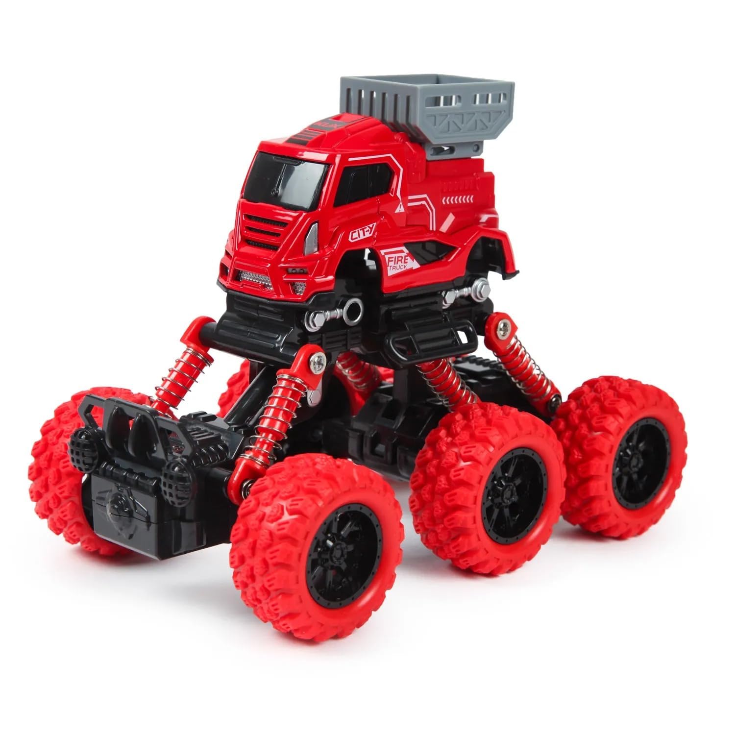 - Pull Back Function Powered Monster Truck for Boys Girls Push and GO 6 Wheel Die Cast and Plastic Body Big Wheel Off Road Stunt Vehicle Toy for Kids and Toddlers