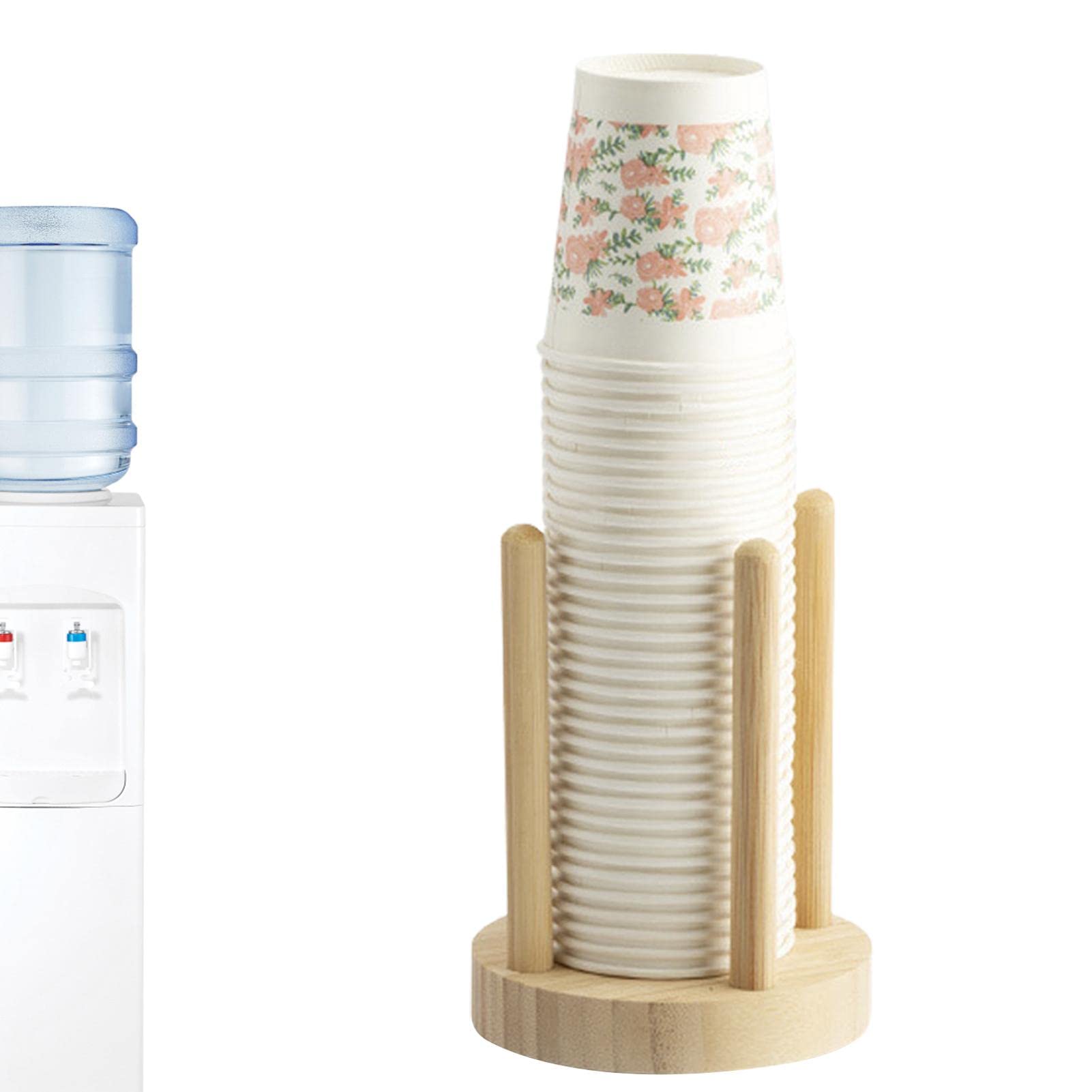 Portabicchieri In Bambù Per Bicchieri Di Carta – Organizer Salvaspazio Da Bagno, Cucina E Ufficio, Facile Da Pulire E Stabile